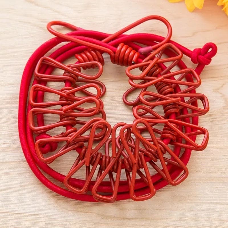 12 Clips Elastic Laundry Rope, Portable Multifunctional Drying Clips, Garden Windproof Clothesline With Clips, Portable Stretchable Line, Traveling Hanger Elastic Rope, Adjustable Laundry Clothesline, Windproof Stretch Drying Rack 12 Clips Elastic Laundry Rope, Portable Multifunctional Drying Clips, Garden Windproof Clothesline With Clips, Portable Stretchable Line, Traveling Hanger Elastic Rope, Adjustable Laundry Clothesline, Windproof Stretch Drying Rack